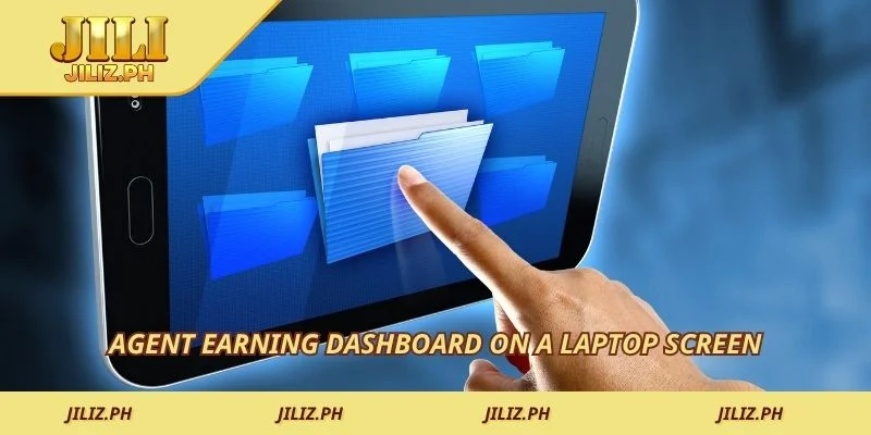 Agent earning dashboard on a laptop screen