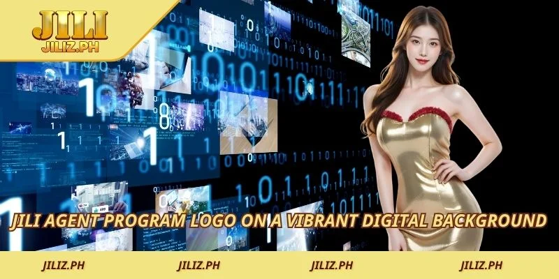 JILI agent program logo on a vibrant digital background