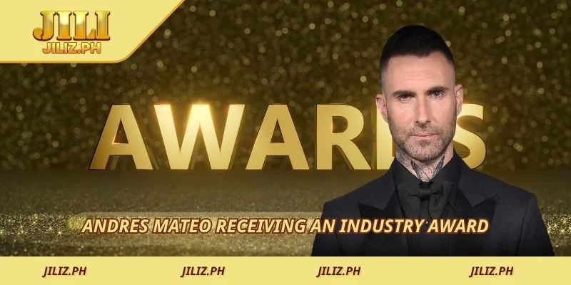 Andres Mateo receiving an industry award
