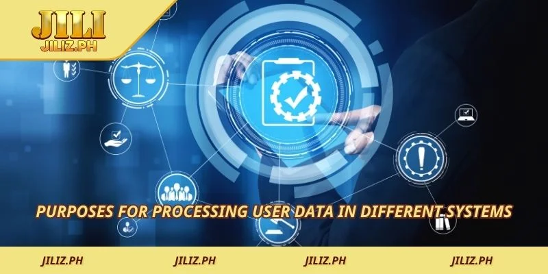 Purposes for processing user data in different systems
