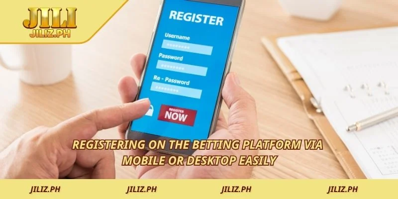 Registering on the betting platform via mobile or desktop easily