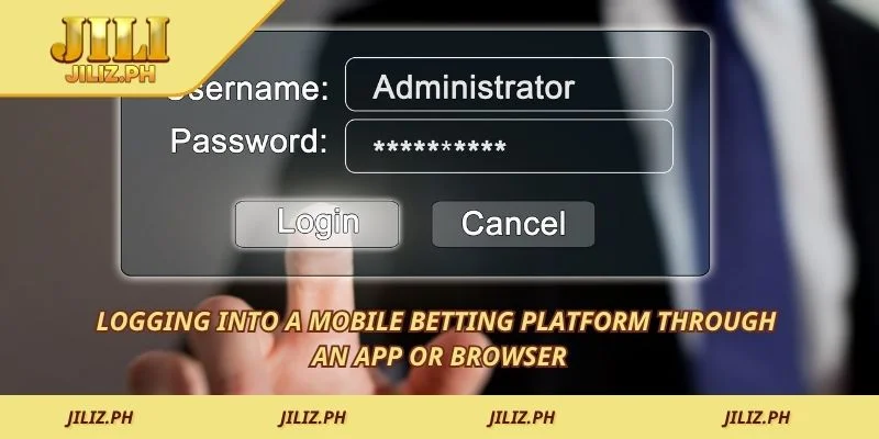 Logging into a mobile betting platform through an app or browser