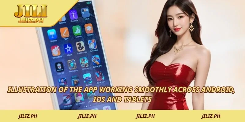 Illustration of the app working smoothly across Android, iOS and tablets
