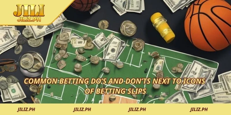 Common betting do’s and don’ts next to icons of betting slips