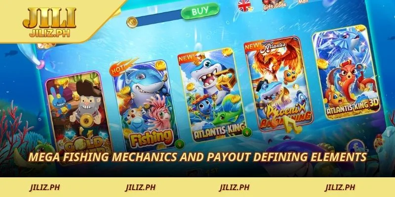 Mega Fishing mechanics and payout defining elements