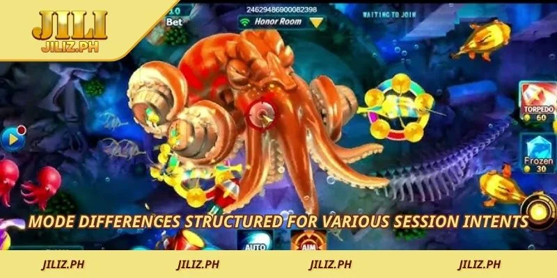 Mode differences structured for various session intents