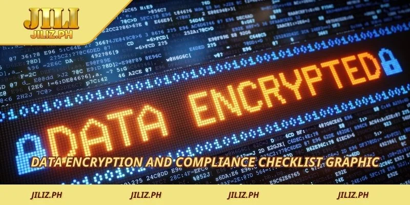 Data encryption and compliance checklist graphic