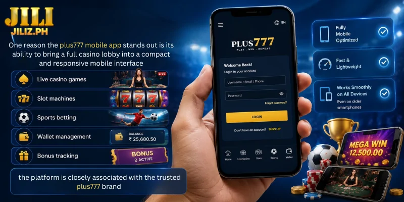 One reason the plus777 mobile app stands out is its ability to bring a full casino lobby into a compact and responsive mobile interface.